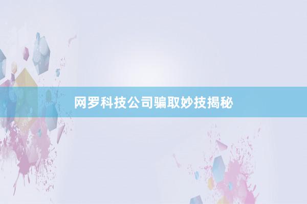 网罗科技公司骗取妙技揭秘